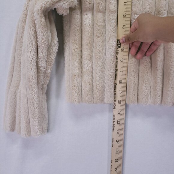 Zara Super Soft Ribbed Cropped Preppy Sweater Beige Pullover Top Size S - Picture 6 of 11